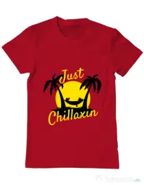 Tricou ADLER barbat Just chillaxin Rosu