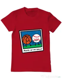Tricou ADLER barbat Photo of my balls Rosu