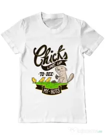 Tricou ADLER barbat See my nuts Alb