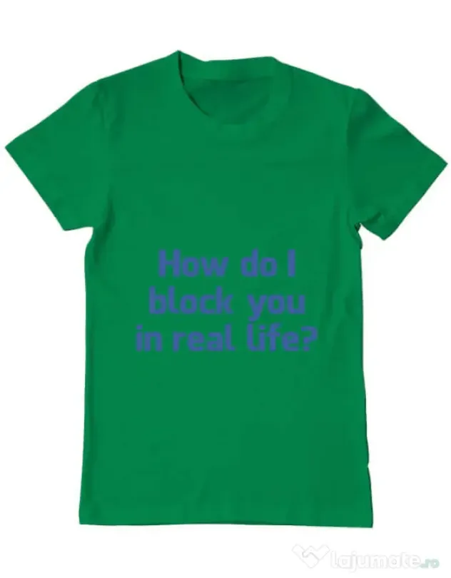 Tricou ADLER barbat How do I block you Verde mediu