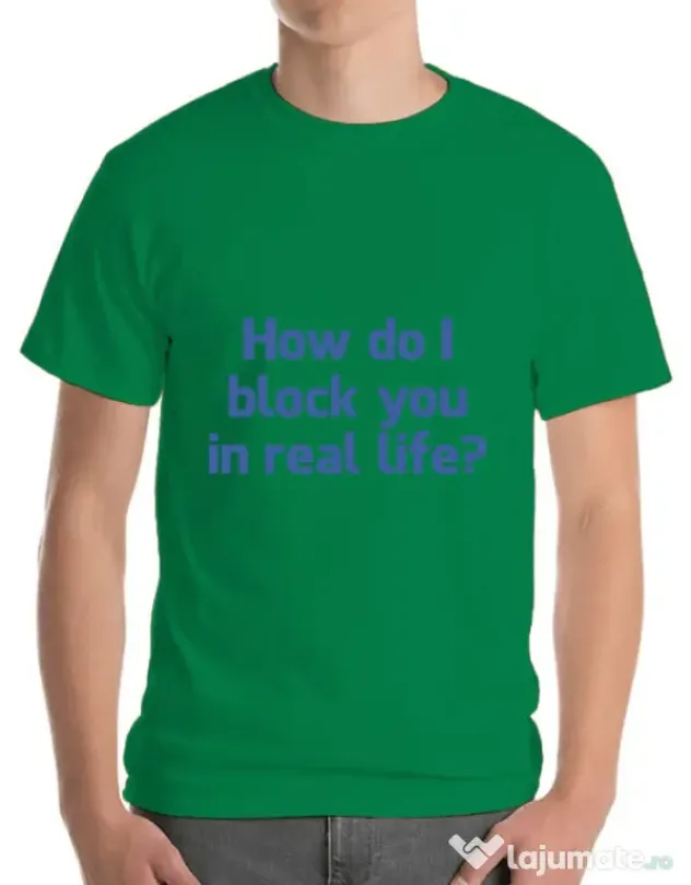 Tricou ADLER barbat How do I block you Verde mediu