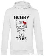 Hoodie barbat cu gluga Mummy to be girl Alb