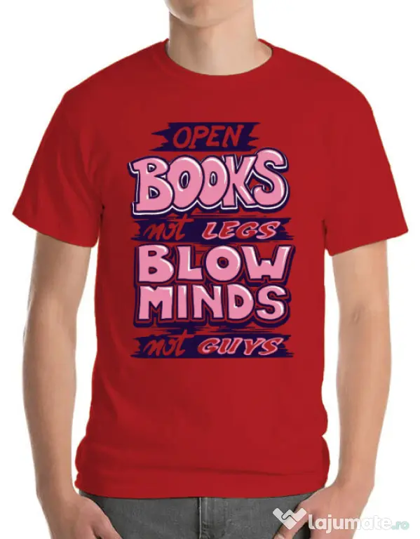 Tricou ADLER barbat Open books Rosu