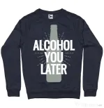 Bluza ADLER barbat Alcohol you later Denim inchis