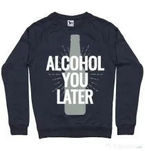 Bluza ADLER barbat Alcohol you later Denim inchis