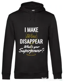 Hoodie barbat cu gluga I make wine disappear Negru