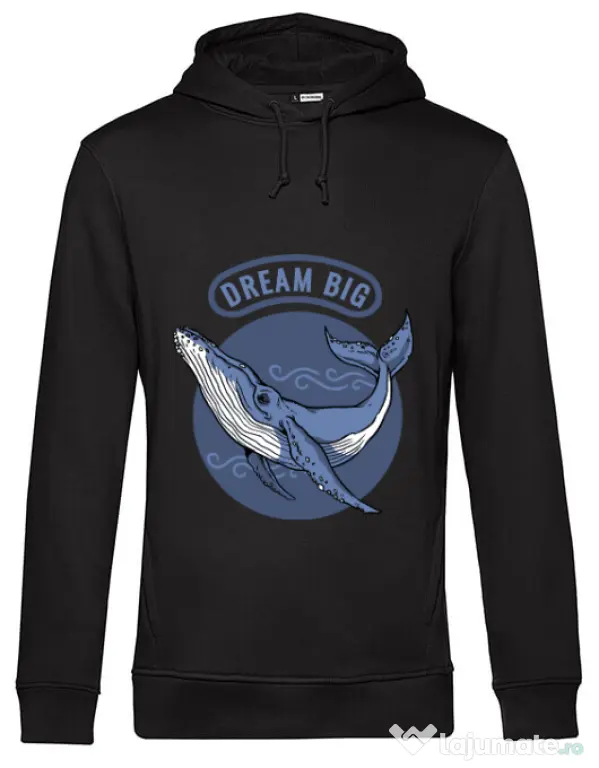 Hoodie barbat cu gluga Dream big Negru