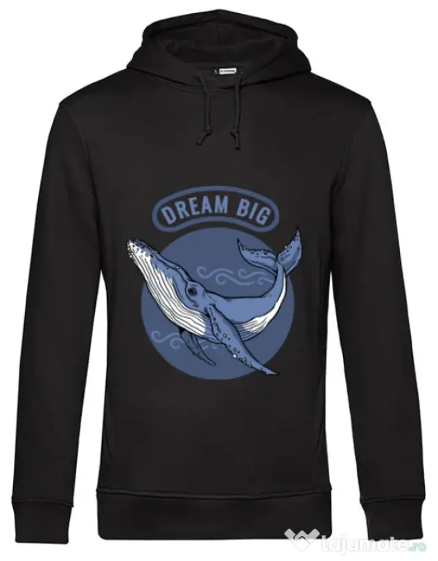 Hoodie barbat cu gluga Dream big Negru
