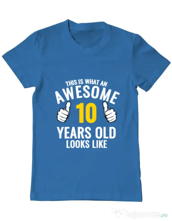 Tricou ADLER barbat Awesome birthday Albastru azuriu