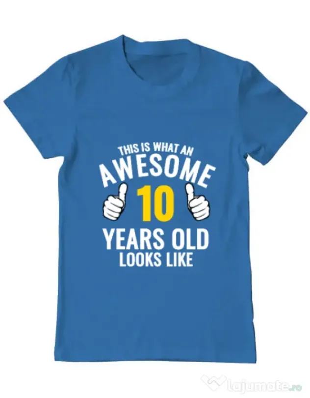 Tricou ADLER barbat Awesome birthday Albastru azuriu