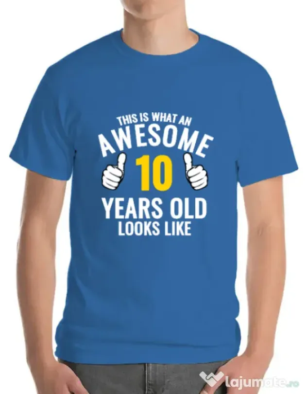 Tricou ADLER barbat Awesome birthday Albastru azuriu
