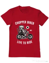 Tricou ADLER barbat Chopper biker Rosu