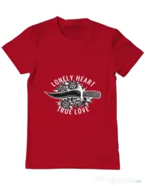 Tricou ADLER barbat Lonely heart Rosu