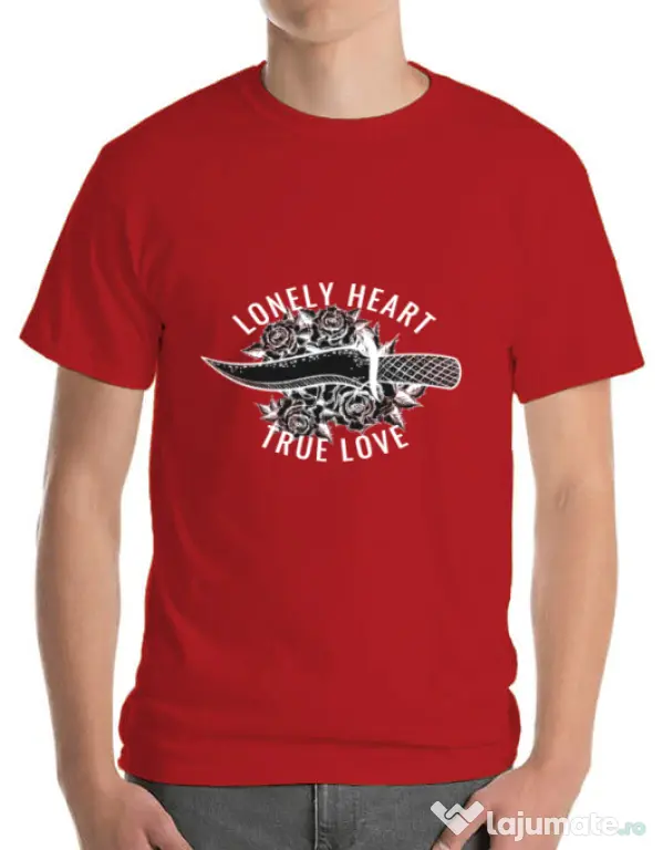 Tricou ADLER barbat Lonely heart Rosu