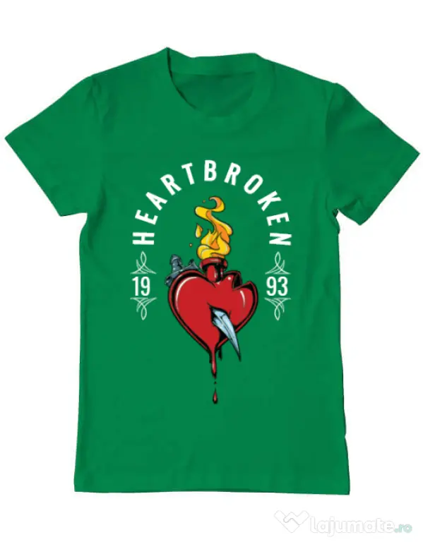 Tricou ADLER barbat Heartbroken Verde mediu