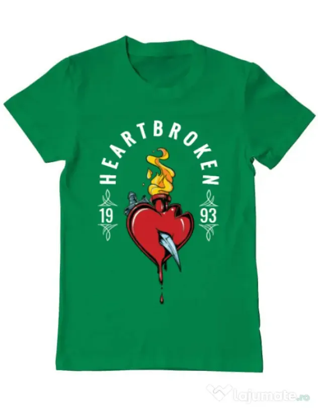 Tricou ADLER barbat Heartbroken Verde mediu