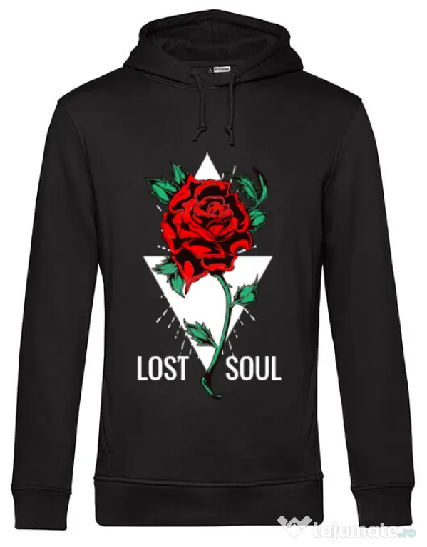 Hoodie barbat cu gluga Lost soul Negru