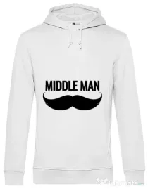 Hoodie barbat cu gluga Middle man Alb