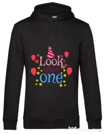 Hoodie barbat cu gluga Baby birthday Negru