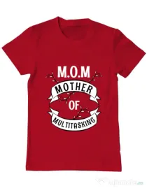 Tricou ADLER barbat Mother of multitasking Rosu