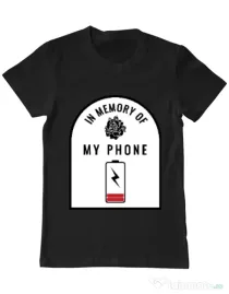 Tricou ADLER barbat In memory of my phone Negru