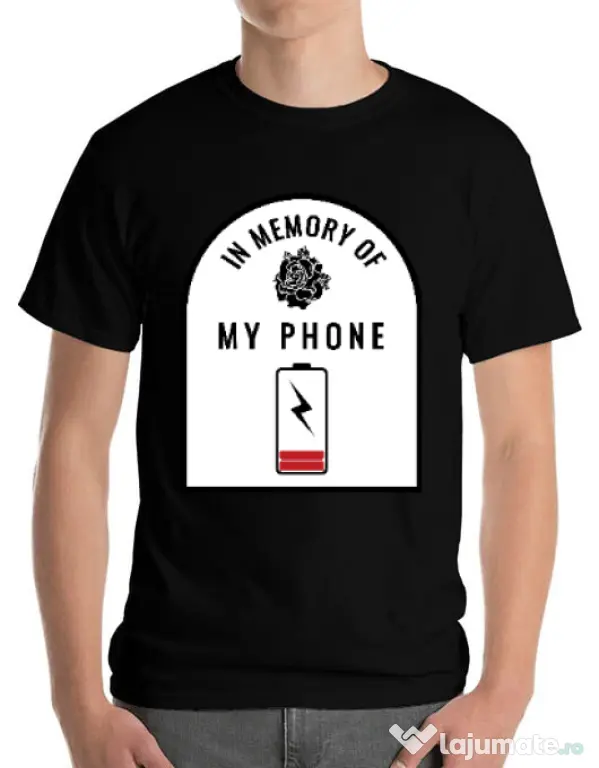 Tricou ADLER barbat In memory of my phone Negru
