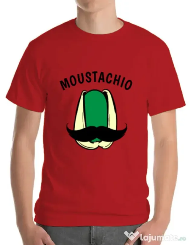 Tricou ADLER barbat Moustachio Rosu