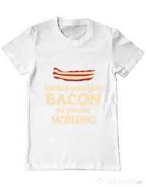 Tricou ADLER barbat Bacon lover Alb