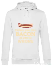 Hoodie barbat cu gluga Bacon lover Alb