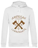 Hoodie barbat cu gluga American lumberjack Alb
