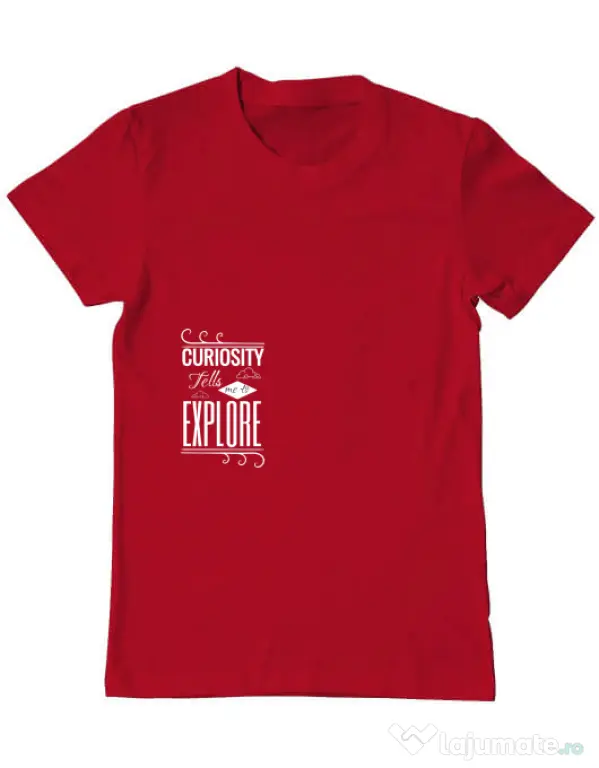 Tricou ADLER barbat Curiosity Rosu