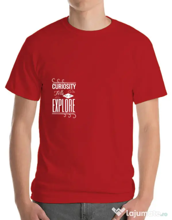 Tricou ADLER barbat Curiosity Rosu