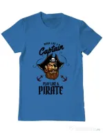 Tricou ADLER barbat Play like a pirate Albastru azuriu