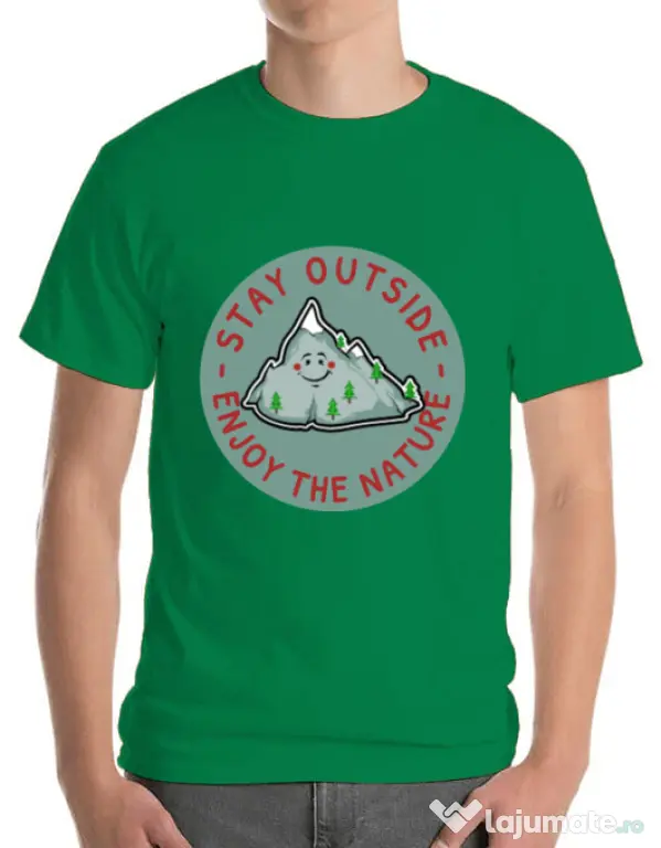 Tricou ADLER barbat Stay outside Verde mediu