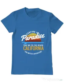 Tricou ADLER barbat Surfing in paradise Albastru azuriu