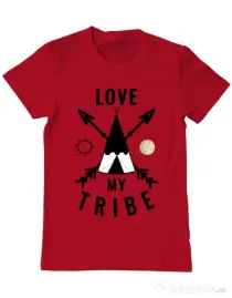 Tricou ADLER barbat Love my tribe Rosu