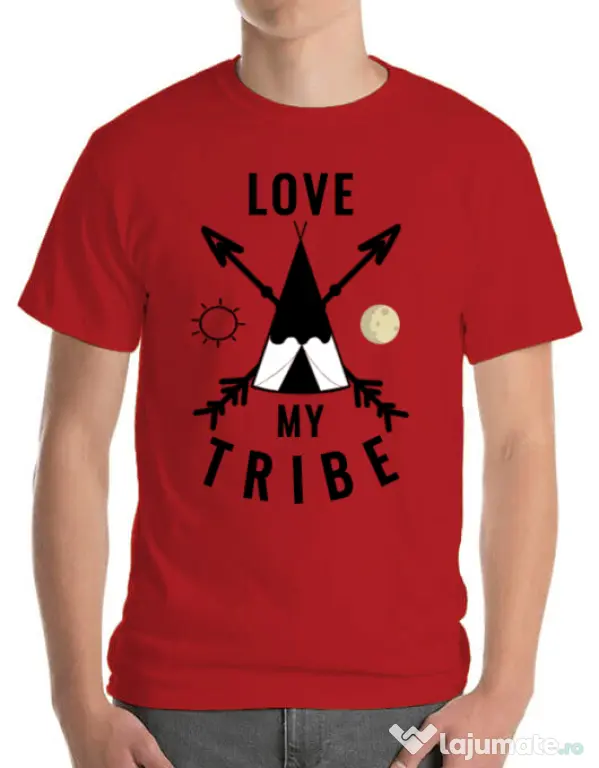 Tricou ADLER barbat Love my tribe Rosu