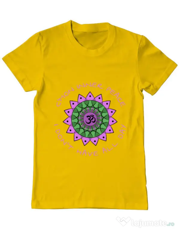 Tricou ADLER barbat C’mon inner peace Galben