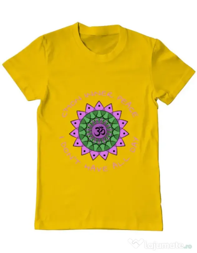 Tricou ADLER barbat C’mon inner peace Galben