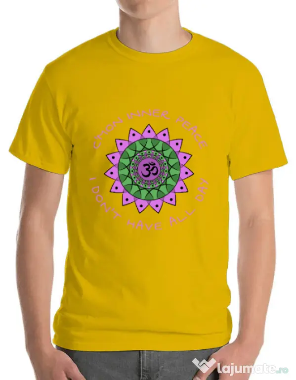 Tricou ADLER barbat C’mon inner peace Galben