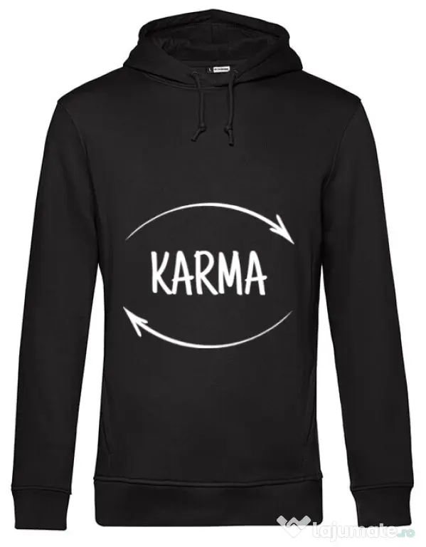 Hoodie barbat cu gluga Karma Negru