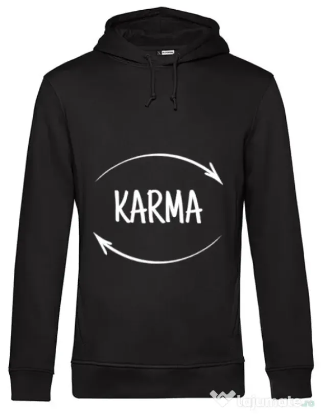 Hoodie barbat cu gluga Karma Negru