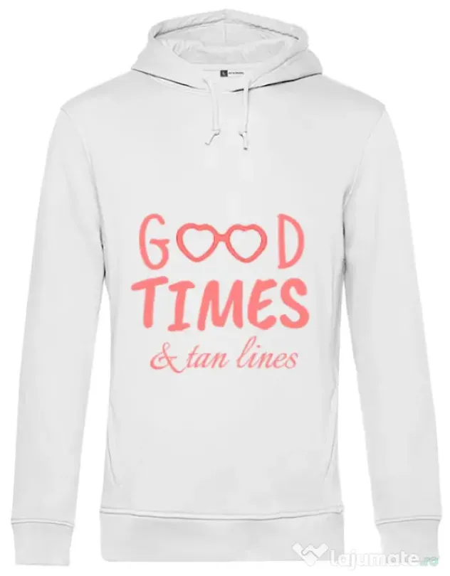 Hoodie barbat cu gluga Tan lines Alb