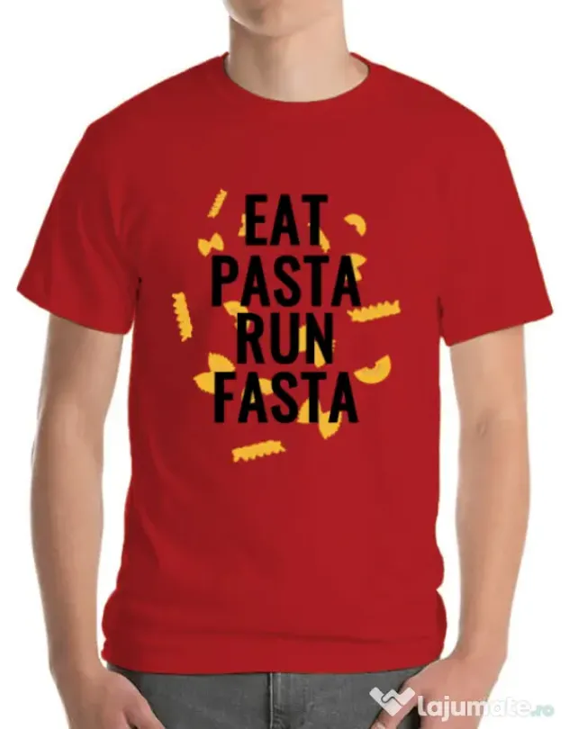 Tricou ADLER barbat Eat pasta Rosu