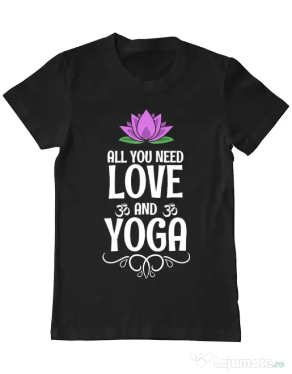 Tricou ADLER barbat Love and yoga Negru