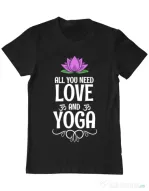 Tricou ADLER barbat Love and yoga Negru