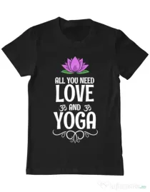 Tricou ADLER barbat Love and yoga Negru