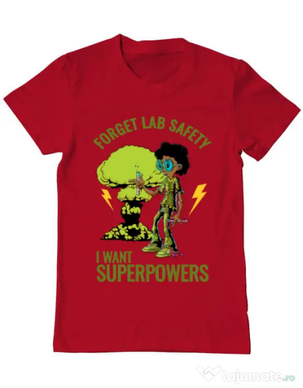 Tricou ADLER barbat I want superpowers Rosu