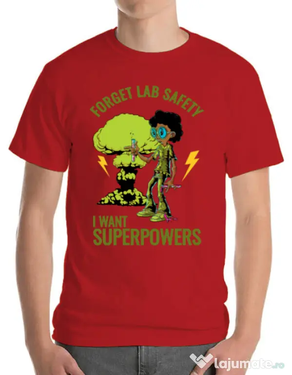 Tricou ADLER barbat I want superpowers Rosu