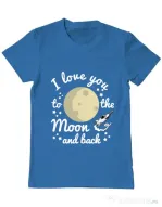 Tricou ADLER barbat To the moon and back Albastru azuriu